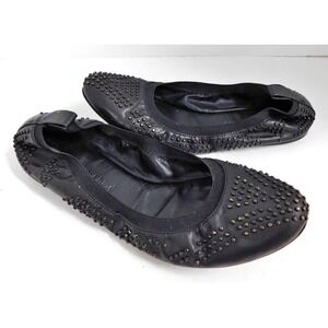 See by Chloé Women's Black Studded Leather‎ Ballet Flats – Size EU 39